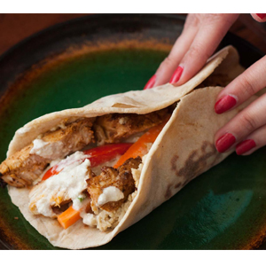 Grilled Chicken Shawarma Wraps with Raita